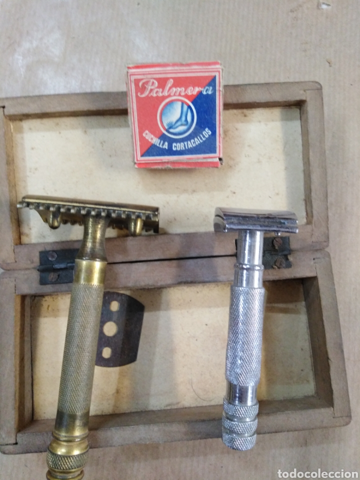 Coleccionismo: Caja de madera personalizada con cuchilla de hierro - Foto 2