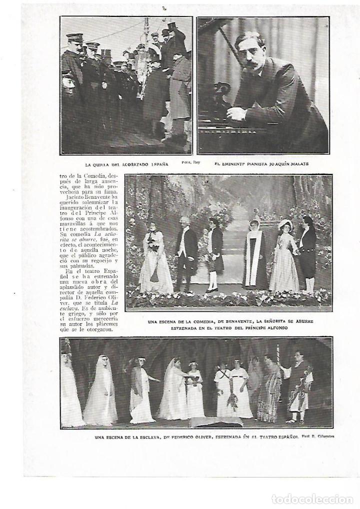 Colecionismo: A&Ntilde;O 1909 RECORTE PRENSA MUSICA VIOLINISTA JOAQUIN MALATS TEATRO DE LA COMEDIA MADRID