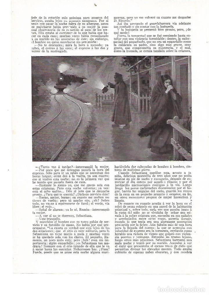 Colecionismo: A&Ntilde;O 1909 RECORTE PRENSA RELATO CORTO LA GUARDABARRERA MANUEL LASSA NU&Ntilde;O CUENTO DIBUJO MENDEZ BRINGA