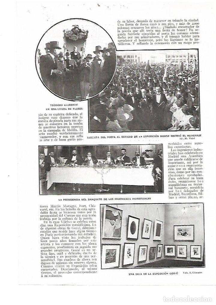 Collecting paper: A&Ntilde;O 1909 RECORTE PRENSA PINTURA EXPOSICION DE GOSSE EN LA CASA VILCHES