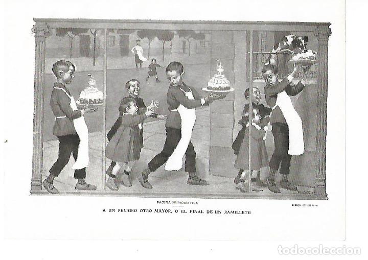 Coleccionismo: A&Ntilde;O 1909 RECORTE PRENSA DIBUJO HUMOR A UN PELIGRO OTRO MAYOR O EL FINAL DE UN RAMILLETE POR HUERTAS