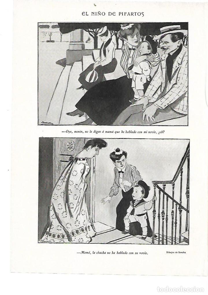 Collecting paper: A&Ntilde;O 1905 RECORTE PRENSA HUMO DIBUJO COMIC HISTORIETA EL NI&Ntilde;O DE PIFARTOS POR SANCHA