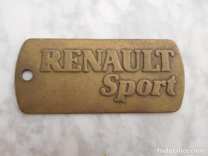 Coleccionismo: Placa grabada antigua renault sport - Foto 1