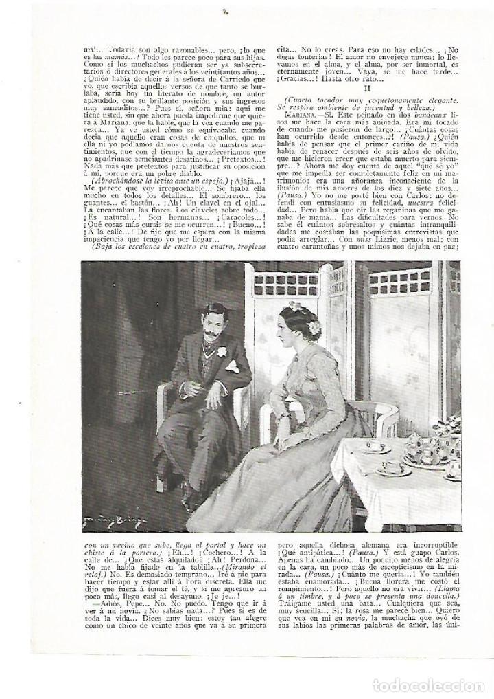 Collecting paper: A&Ntilde;O 1909 RECORTE PRENSA RELATO CORTO LA MUERTE DEL PASADO ANGEL CANGA ARGUELLES DIBUJO MENDEZ BRINGA