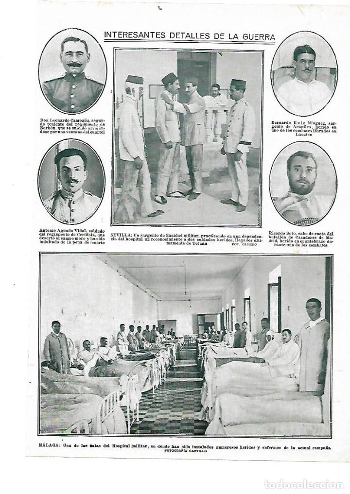 Sammelleidenschaft Papier: A&Ntilde;O 1913 RECORTE PRENSA SANIDAD MILITAR HERIDOS GUERRA SEVILLA MALAGA HOSPITAL MILITAR