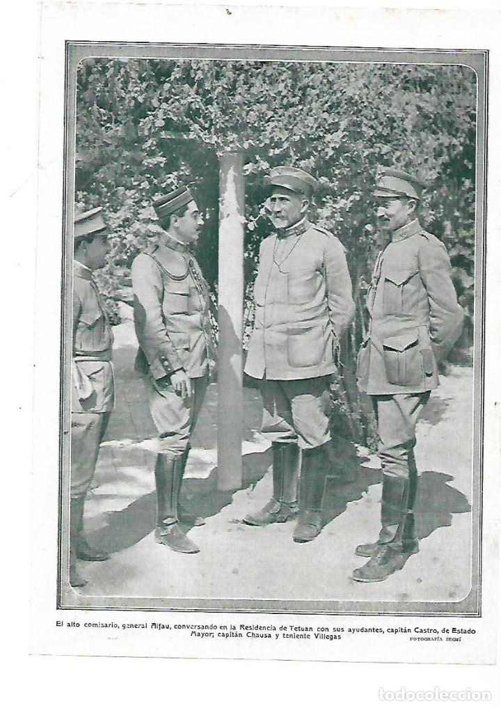 Collectionnisme: A&Ntilde;O 1913 RECORTE PRENSA FOTOGRAFIA ALTO COMISARIO ALFAU CAPITAN CASTRO CHAUSA VILLEGAS EJERCITO