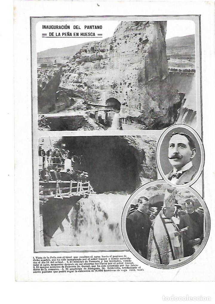 Sammelleidenschaft Papier: A&Ntilde;O 1913 RECORTE PRENSA INAUGURACION DEL PANTANO DE LA PE&Ntilde;A EN HUESCA