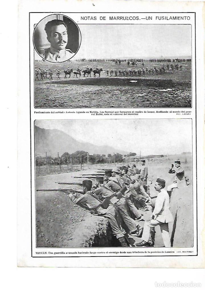 Collecting paper: A&Ntilde;O 1913 RECORTE PRENSA MARRUECOS GUERRA FUSILAMIENO SOLDADO ANTONIO AGUADO EN MELILLA