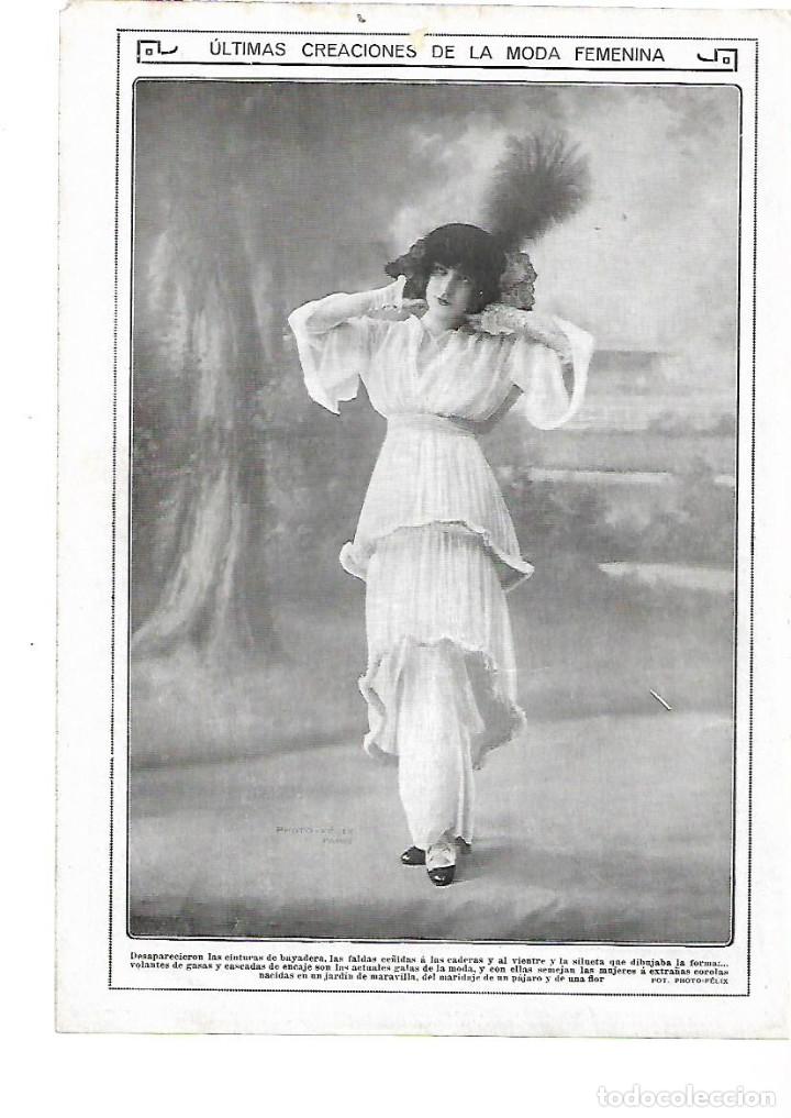 Sammelleidenschaft Papier: A&Ntilde;O 1913 RECORTE PRENSA MODA FEMENINA MUJER VESTIDO ULTIMAS CREACIONES