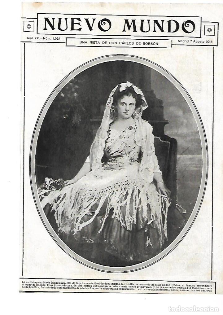 Colecionismo: A&Ntilde;O 1913 RECORTE PRENSA ARCHIDUQUESA MARIA INMACULADA HIJA PRINCESA DE BORBON BLANCA DE CASTILLA