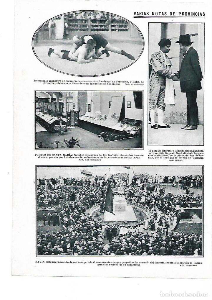 Collectionnisme: A&Ntilde;O 1913 RECORTE PRENSA NAVIA INAUGURACION MONUMENTO POETA RAMON DE CAMPOAMOR