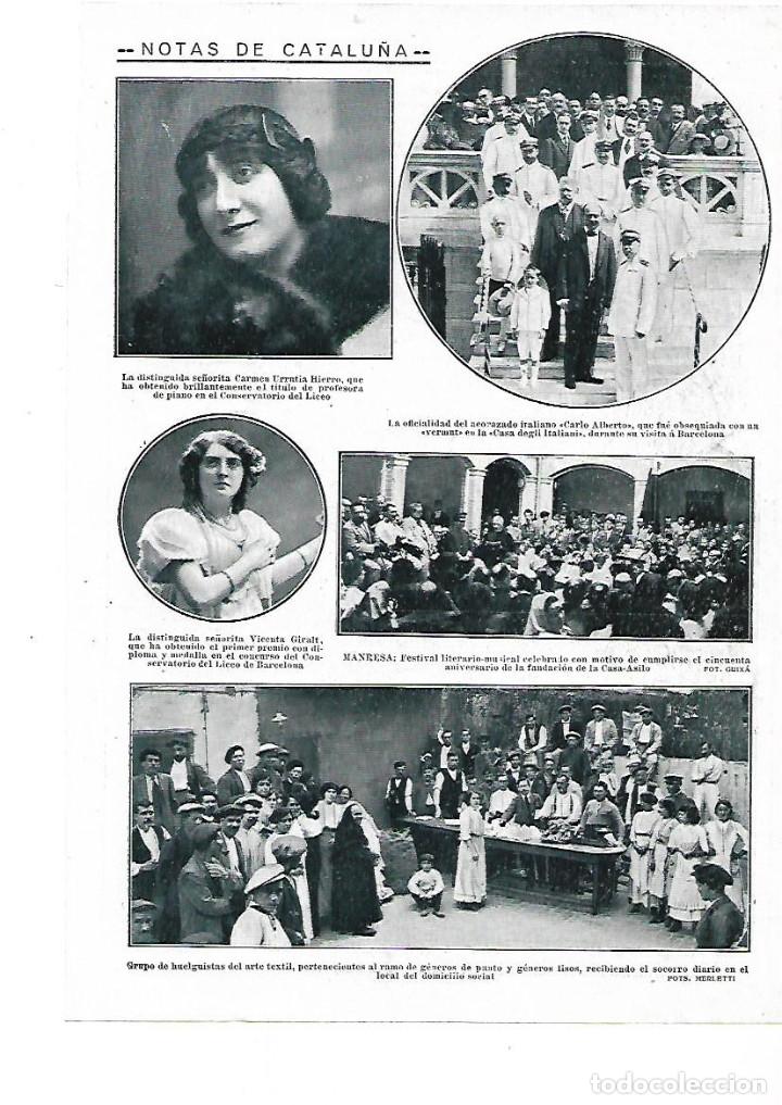 Colecionismo: A&Ntilde;O 1913 RECORTE PRENSA MANRESA FESTIVAL LITERARIO MUSICAL 50 ANIVERSARIO FUNDACION CASA ASILO