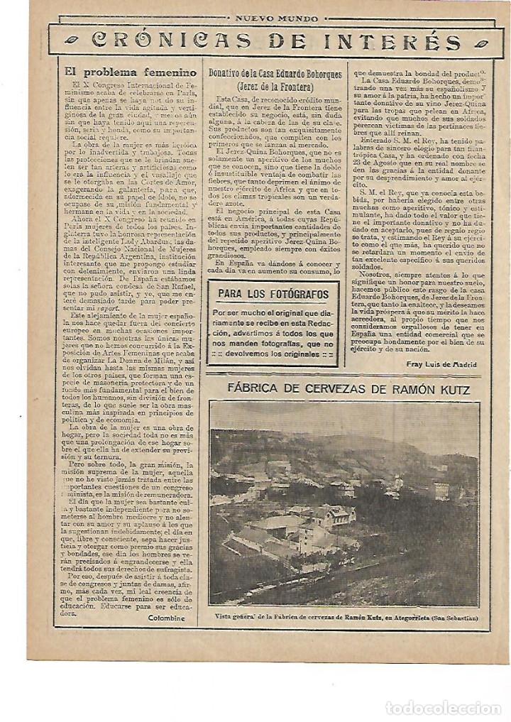 Collectionnisme: A&Ntilde;O 1913 RECORTE PRENSA ATEGORRIETA FABRICA DE CERVEZAS DE RAMON KUTZ