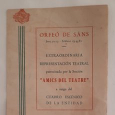 Coleccionismo: ORFEÓ DE SANTS. EL VOL DELS ESPARVERS. AMICS DEL TEATRE 1953.. Lote 193048132