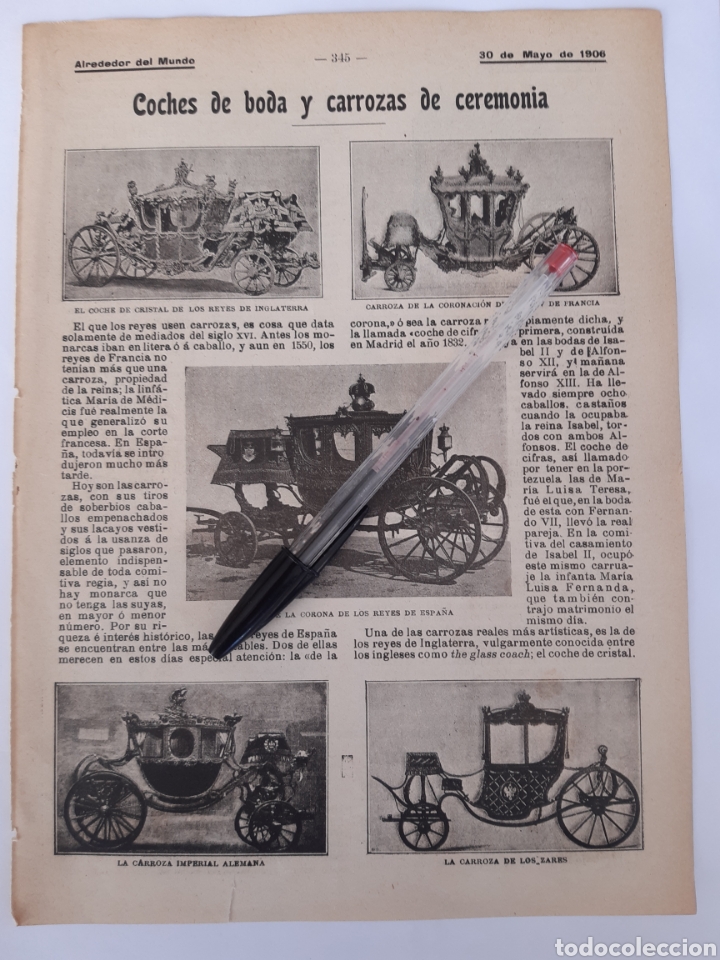Coleccionismo: Coches de boda y carrozas de ceremonia / V&iacute;boras de Ginebra. 1906
