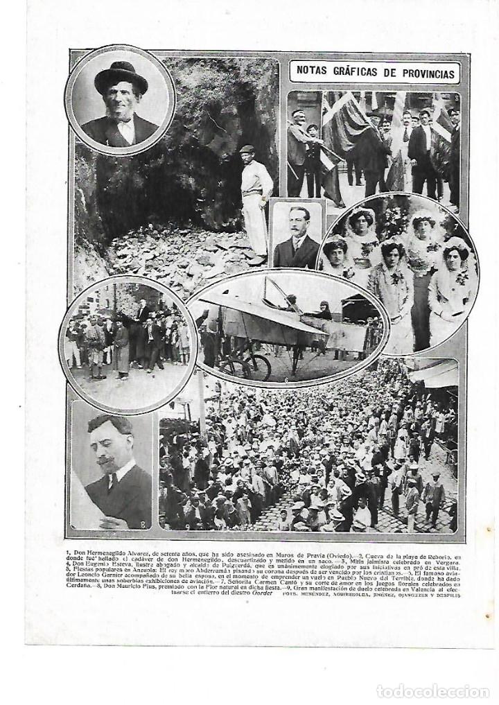 Sammelleidenschaft Papier: A&Ntilde;O 1913 RECORTE PRENSA MUROS DE PRAVIA ASESINATO HERMENEGILDO ALVAREZ