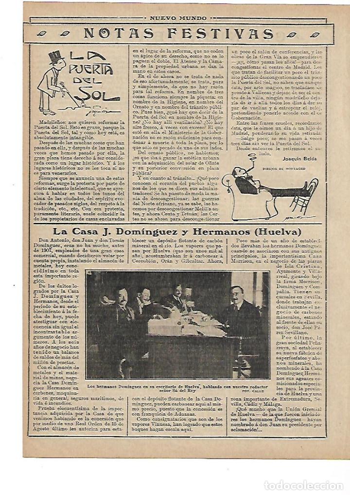 Colecionismo: A&Ntilde;O 1913 RECORTE PRENSA LA CASA DOMINGUEZ Y HERMANOS HUELVA
