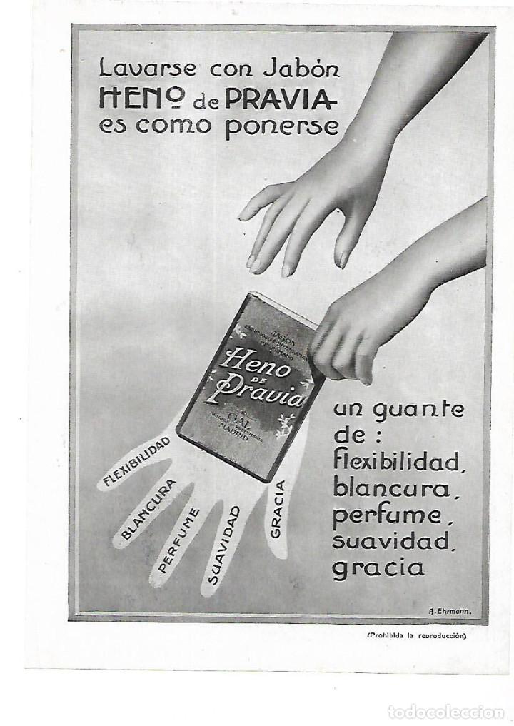 Sammelleidenschaft Papier: A&Ntilde;O 1913 RECORTE PRENSA PUBLICIDAD PASTILLA DE JABON HENO DE PRAVIA PERFUMERIA GAL MADRID