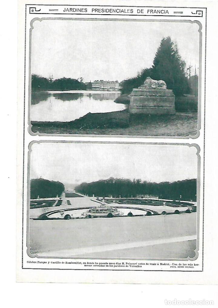 Sammelleidenschaft Papier: A&Ntilde;O 1913 RECORTE PRENSA VERSALLES JARDINES PRESIDENCIALES PARQUE CASTILLO DE RAMBOUILLET