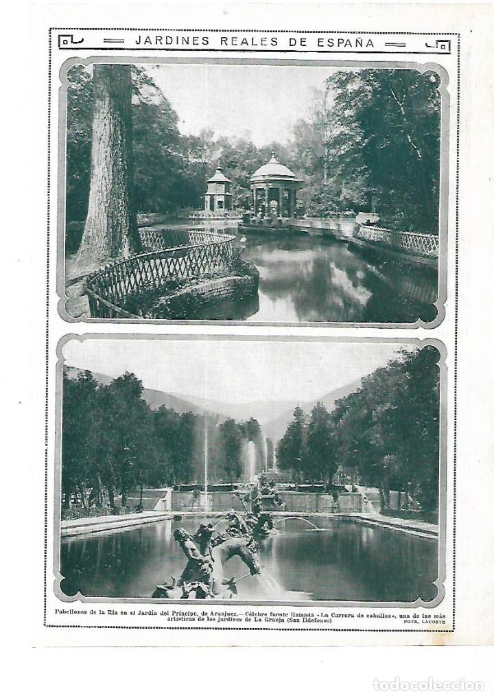 Collecting paper: A&Ntilde;O 1913 RECORTE PRENSA ARANJUEZ JARDINES REALES DEL PRINCIPE FUENTE LA CARRERA DE CABALLOS