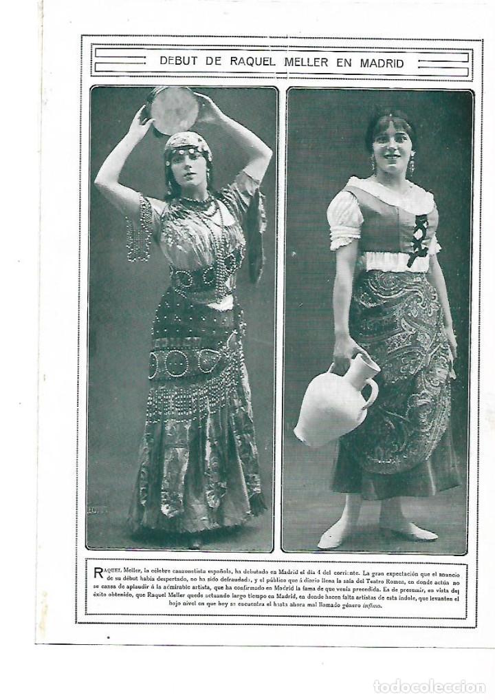 Colecionismo: A&Ntilde;O 1913 RECORTE PRENSA DEBUT DE RAQUEL MELLER EN MADRID TEATRO ROMEA ACTRIZ ARTISTA CANZONETISTA