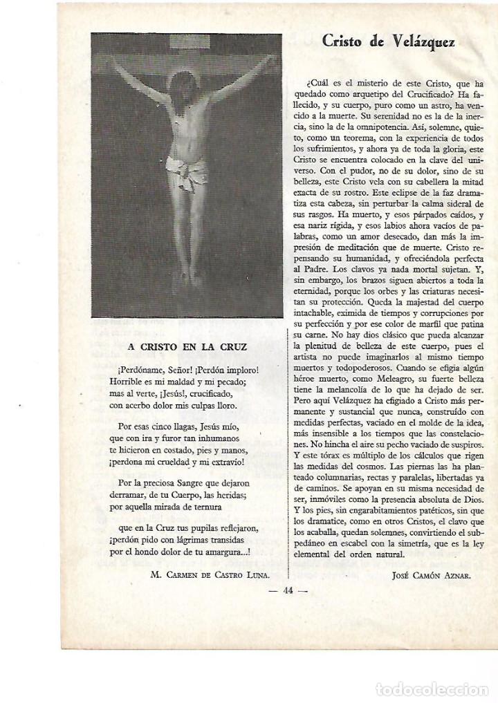 Coleccionismo: A&Ntilde;O 1950 RELIGION PASION PINTURA CRISTO DE VELAZQUEZ POESIA  CRISTO EN LA CRUZ CARMEN DE CASTRO LUNA