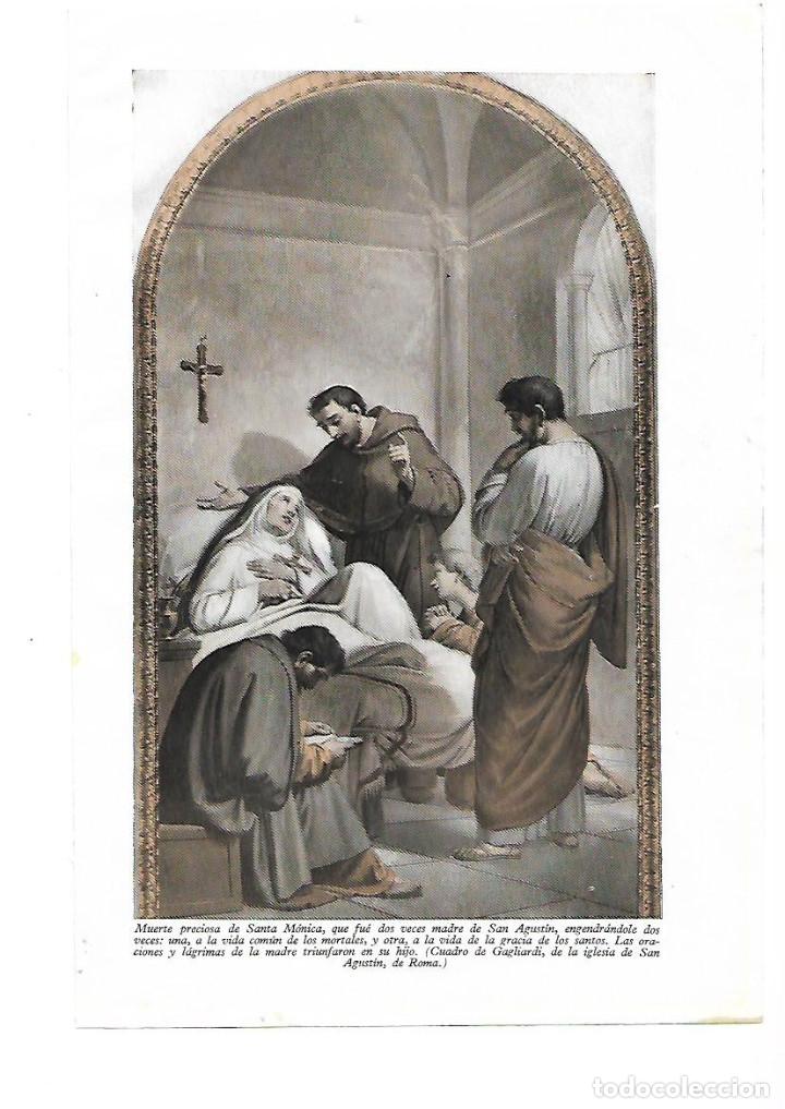 Coleccionismo: A&Ntilde;O 1950 RELIGION MUERTE SANTA MONICA LAMINA PINTURA GAGLIARDI IGLESIA SAN AGUSTIN ROMA