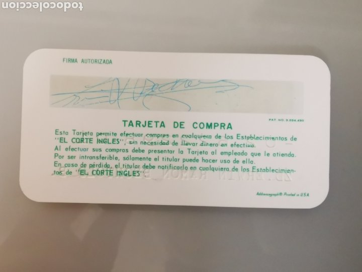 Antigua Tarjeta De Compras El Corte Inglés Años Comprar En Todocoleccion 193810253 8253