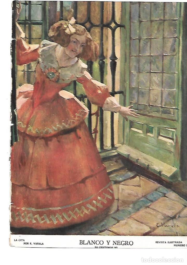 Collecting paper: A&Ntilde;O 1909 RECORTE PRENSA PINTURA DIBUJO LA CITA POR VARELA