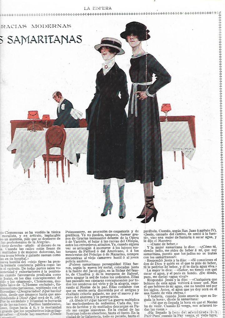 Collecting paper: A&Ntilde;O 1917 RECORTE PRENSA RELATO CORTO LAS SAMARITANAS CRISTOBAL DE CASTRO DIBUJO DE ECHEA