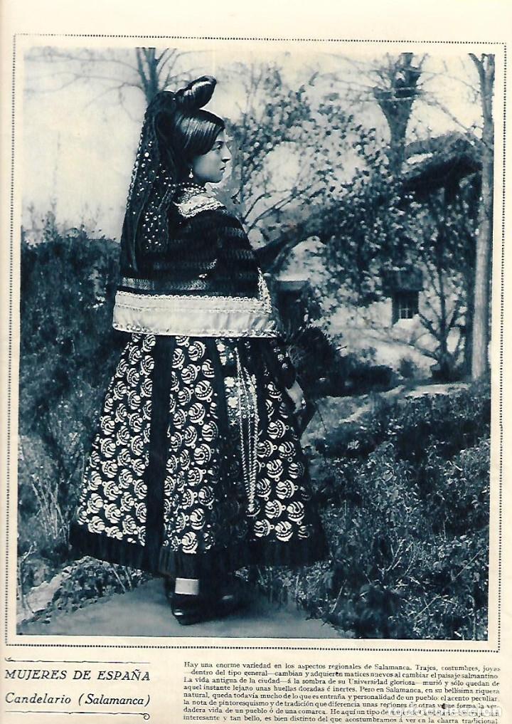 Sammelleidenschaft Papier: A&Ntilde;O 1928 RECORTE PRENSA SALAMANCA LA MUJER DE CANDELARIO TIPOS TRAJES TIPICOS RASGOS FOTO GOMBAU