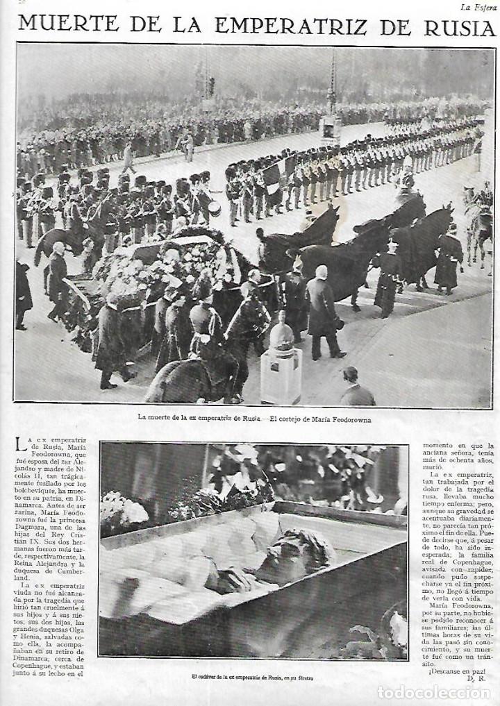 Collecting paper: A&Ntilde;O 1928 RECORTE PRENSA MUERTE DE LA EMPERATRIZ DE RUSIA MARIA FEODOROWNA