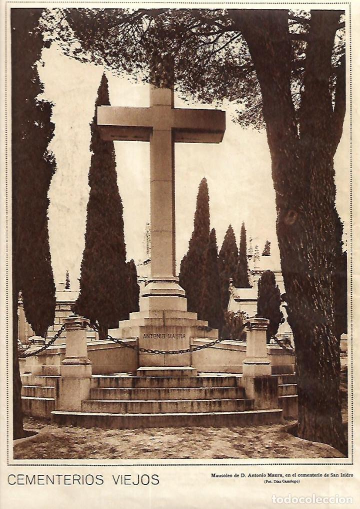 Colecionismo: A&Ntilde;O 1928 RECORTE PRENSA CEMENTERIO SAN ISIDRO MADRID MAUSOLEO ANTONIO MAURA