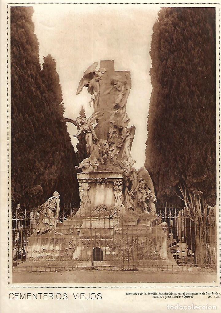 Sammelleidenschaft Papier: A&Ntilde;O 1928 RECORTE PRENSA CEMENTERIO SAN ISIDRO MAUSOLEO FAMILIA SANCHO MOTA ESCULTURA QUEROL