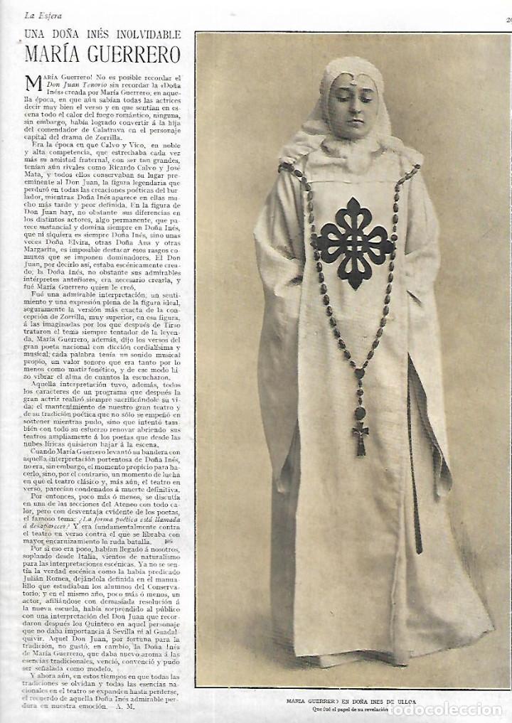 Coleccionismo: A&Ntilde;O 1928 RECORTE PRENSA TEATRO MARIA GUERRERO UNA DO&Ntilde;A INES INOLVIDABLE DO&Ntilde;A INES DE ULLOA
