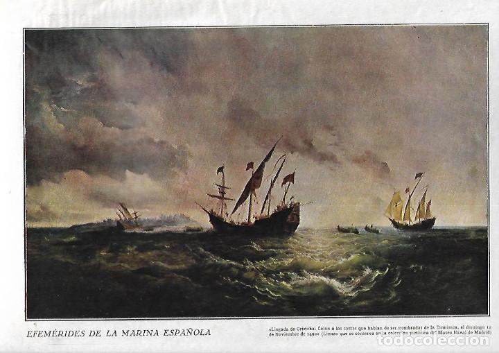 Collecting paper: A&Ntilde;O 1928 RECORTE PRENSA PINTURA LAMINA CARABELAS COLON COLECCION PICTORICA MUSEO NAVAL MADRID
