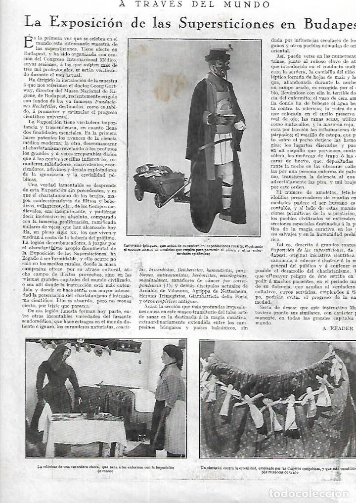 Collecting paper: A&Ntilde;O 1928 RECORTE PRENSA LA EXPOSICION DE LAS SUPERSTICIONES EN BUDAPEST