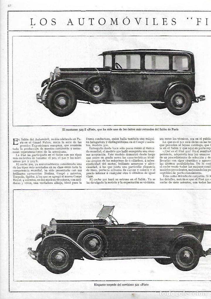 Coleccionismo: A&Ntilde;O 1928 RECORT PRENSA COCHES LOS AUTOMOVILES FIAT EN LA EXPOSICION SALON DE PARIS