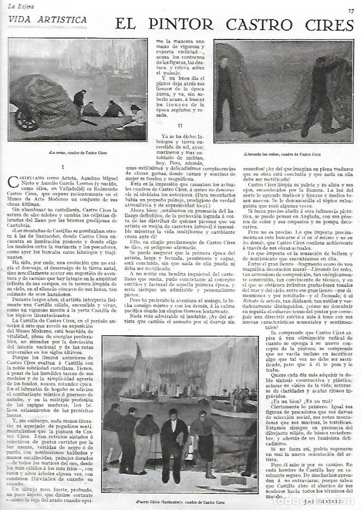 Colecionismo: A&Ntilde;O 1927 RECORTE PRENSA PINTURA EL PINTOR CASTRO CIRES