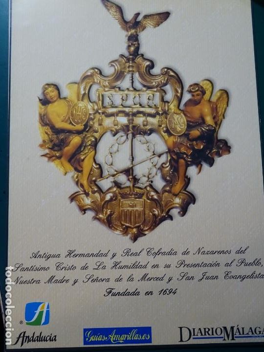 Collezionismo: L&Aacute;MINA RELIGIOSA SEMANA SANTA M&Aacute;LAGA. ESCUDO HER&Aacute;LDICA. COFRAD&Iacute;A CRISTO DE LA HUMILDAD 20
