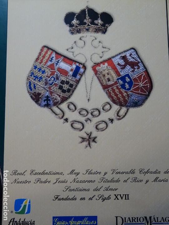 Collezionismo: L&Aacute;MINA RELIGIOSA SEMANA SANTA M&Aacute;LAGA. ESCUDO HER&Aacute;LDICA. COFRAD&Iacute;A JES&Uacute;S EL RICO 26