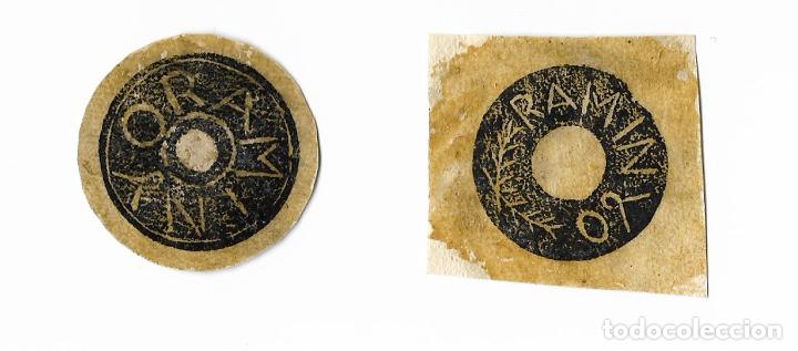 Sammelleidenschaft Papier: 2 ANTIGUOS SELLOS DEL MUNICIPIO DE RAMINYO - PROVINCIA DE GIRONA - SIGLOS (XVIII - XIX)