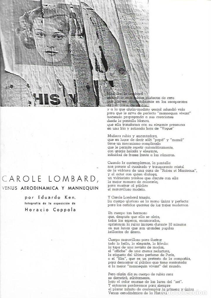 Coleccionismo: A&Ntilde;O 1935 RECORTE PRENSA CINE CAROLE LOMBARD ACTRIZ POR EDUARDO KEN