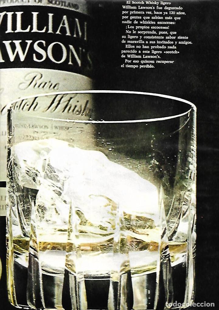 Collecting paper: A&Ntilde;O 1969 RECORTE PRENSA PUBLICIDAD BEBIDAS WISKY WILLIAM LAWSON'S LAWSONS LICOR