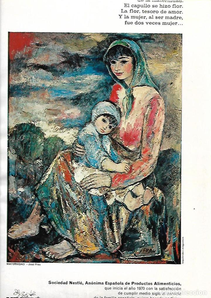 Collectionnisme: A&Ntilde;O 1969 RECORTE PRENSA PUBLICIDAD NESTLE NESCAFE PINTURA CUADRO MATERNIDAD DE JOSE FRAU