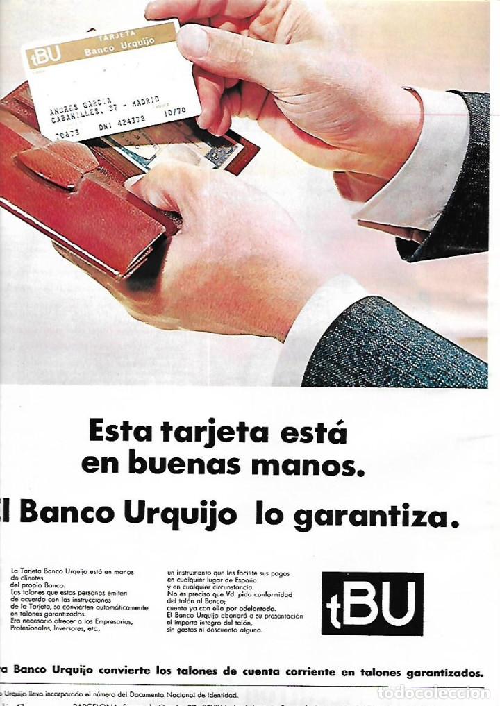 Colecionismo: A&Ntilde;O 1969 RECORTE PRENSA PUBLICIDAD TARJETA BANCO URQUIJO TBU