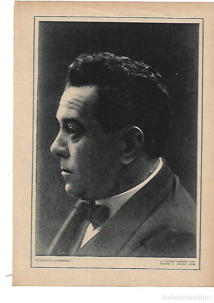 Coleccionismo: A&Ntilde;O 1915 RECORTE PRENSA MUSICA AMADEO VIVES PARTITURA PIANO HOJA DE ALBUM COMPOSICION