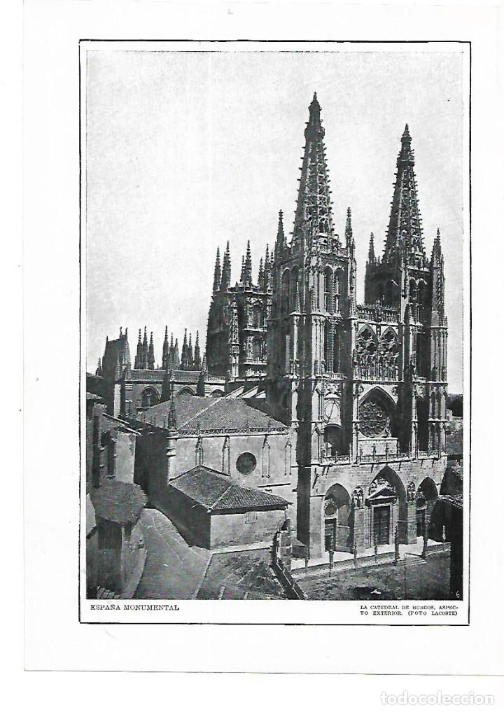 Colecionismo: A&Ntilde;O 1915 RECORTE PRENSA LAMINA FOTOGRAFIA LACOSTE CATEDRAL DE BURGOS FACHADA  EXTERIOR