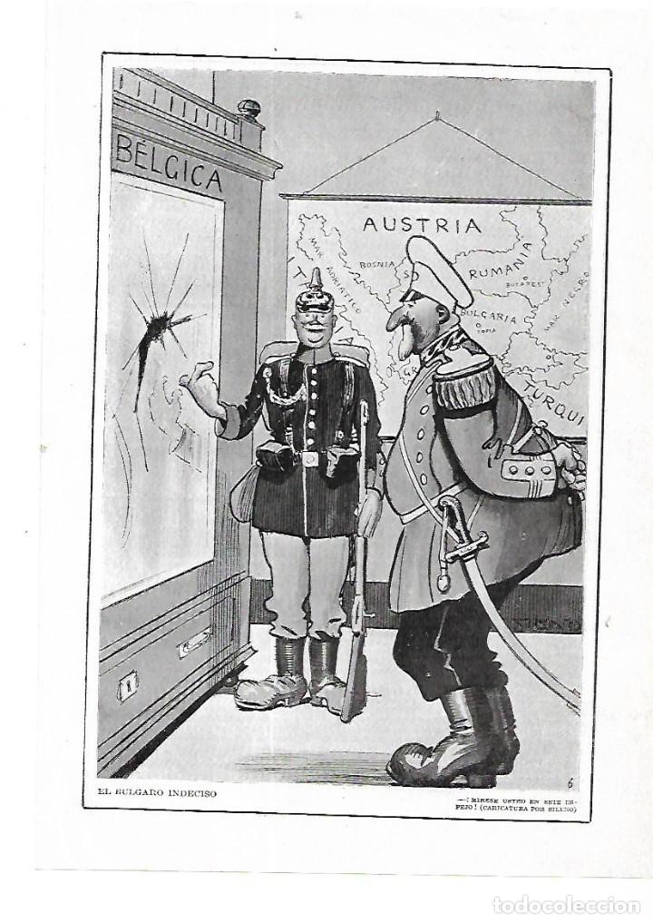 Collecting paper: A&Ntilde;O 1915 RECORTE PRENSA DIBUJO CARICATURA DE SILENO EL BULGARO INDECISO GUERRA BELGICA AUSTRIA