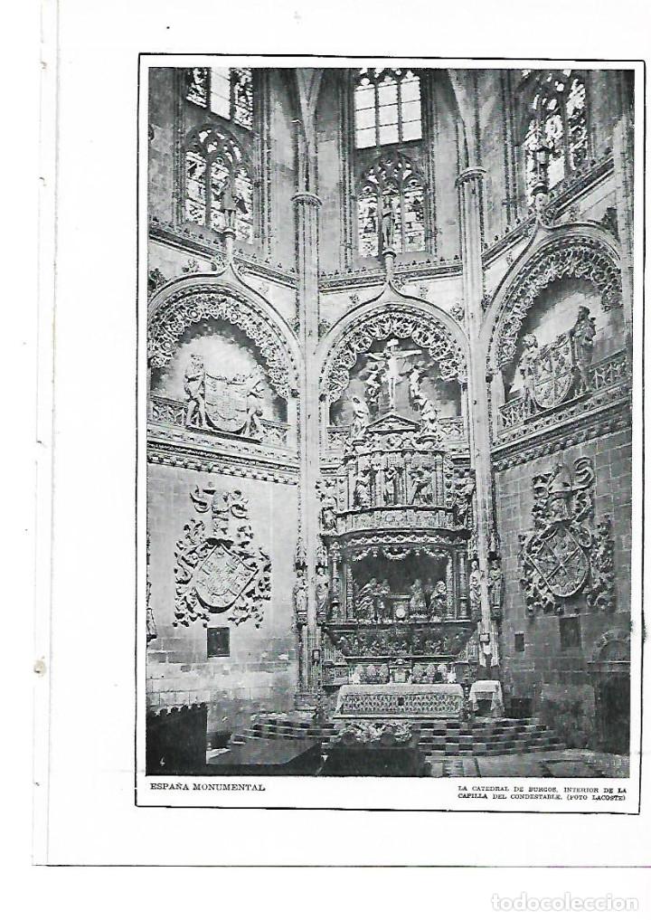 Colecionismo: A&Ntilde;O 1915 RECORTE PRENSA LAMINA FOTOGRAFIA LACOSTE CATEDRAL BURGOS CAPILLA DEL CONDESTABLE